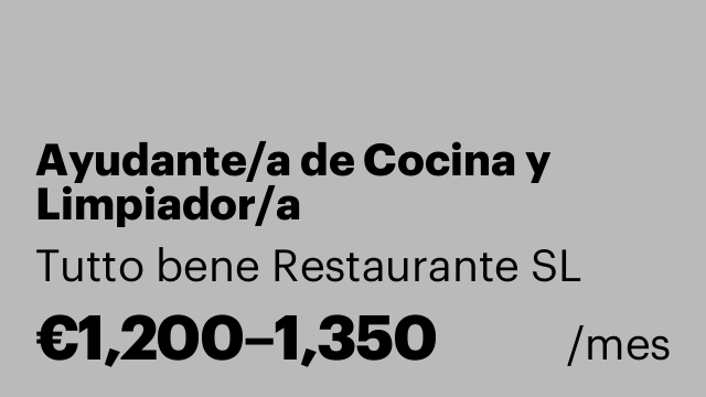 Ayudante/a de Cocina y Limpiador/a