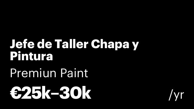 Jefe de Taller Chapa y Pintura