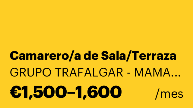 Camarero/a de Sala/Terraza