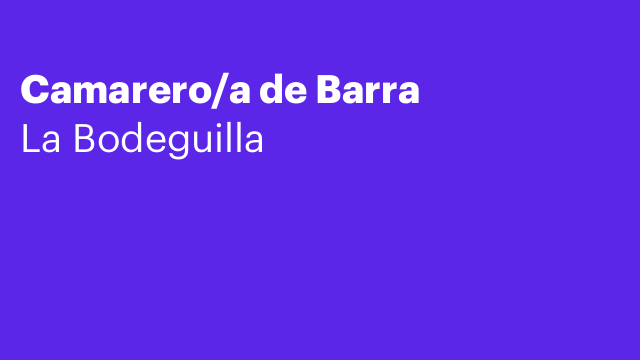 Camarero/a de Barra