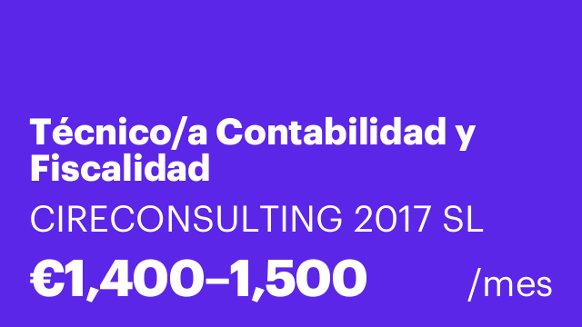 Técnico/a Contabilidad y Fiscalidad