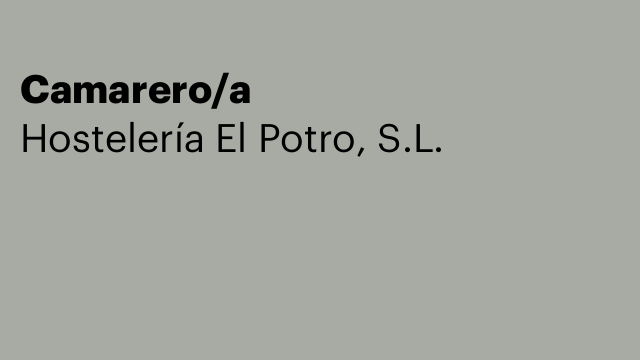 Camarero/a