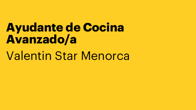 Ayudante de Cocina Avanzado/a