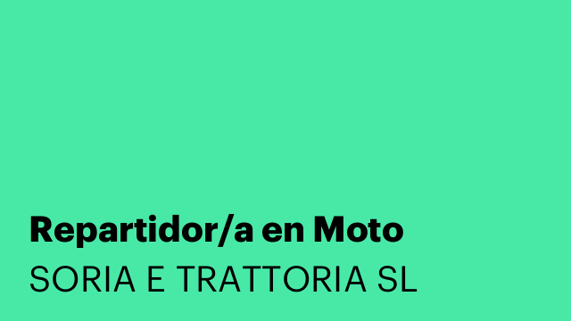 Repartidor/a en Moto