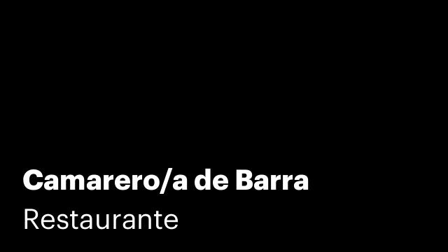 Camarero/a de Barra