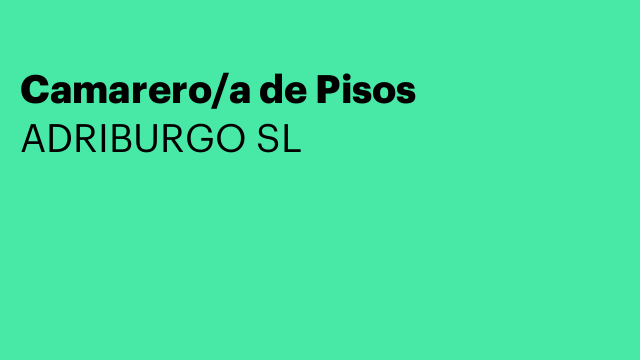 Camarero/a de Pisos