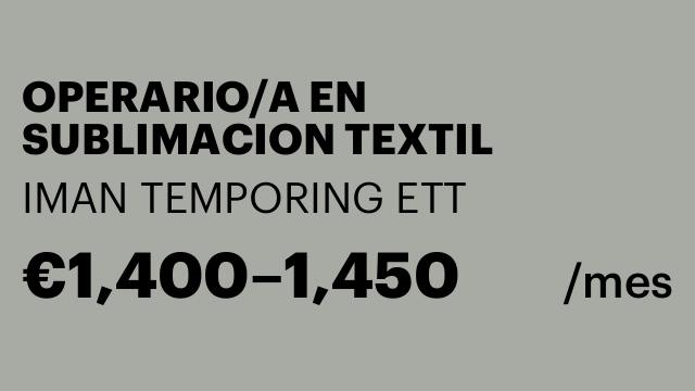OPERARIO/A EN SUBLIMACION TEXTIL