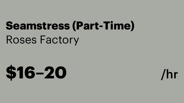 Seamstress (Part-Time)