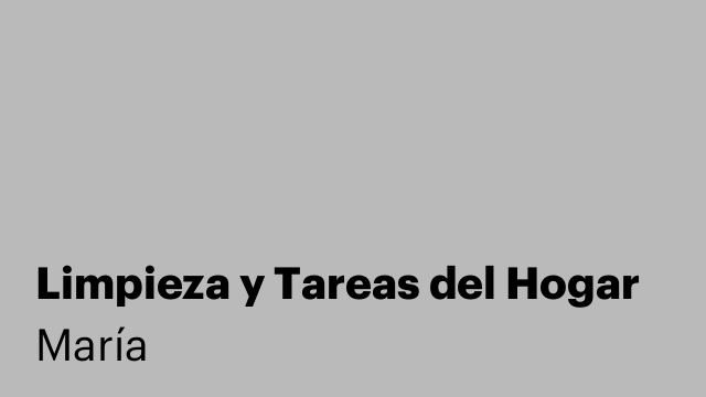 Limpieza y Tareas del Hogar