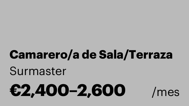 Camarero/a de Sala/Terraza
