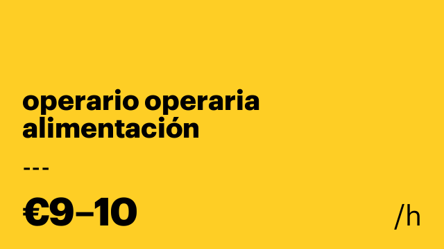 operario operaria alimentación