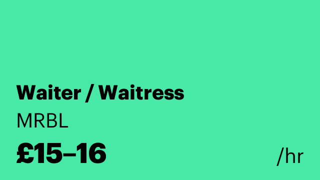 Waiter / Waitress
