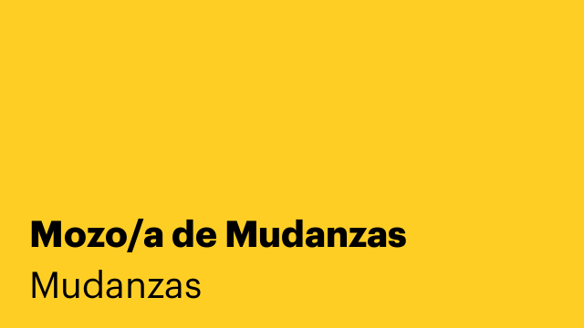 Mozo/a de Mudanzas