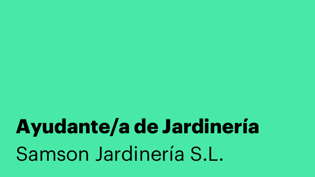 Ayudante/a de Jardinería