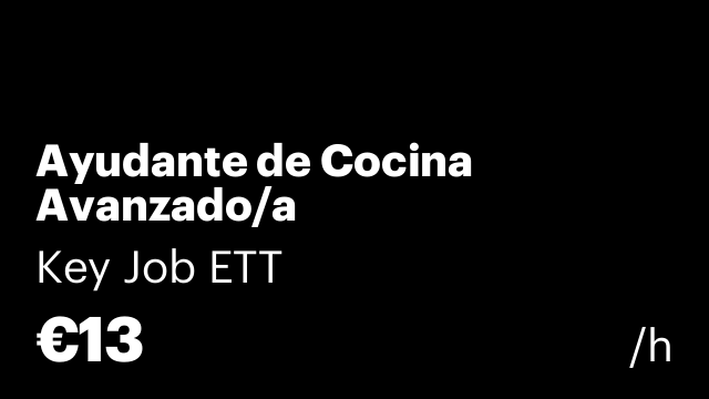 Ayudante de Cocina Avanzado/a