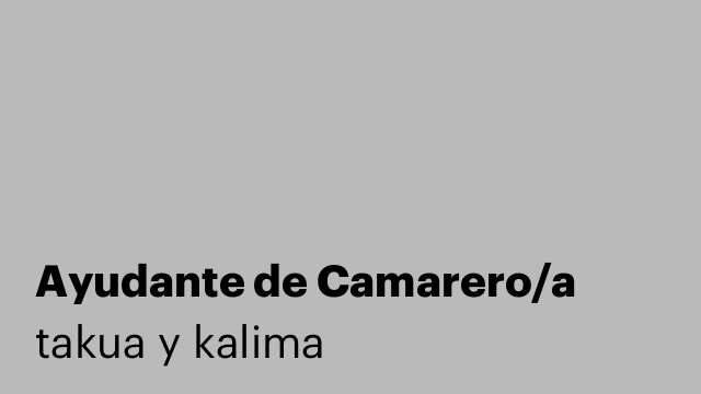 Ayudante de Camarero/a