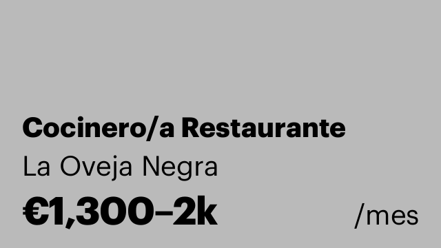 Cocinero/a Restaurante