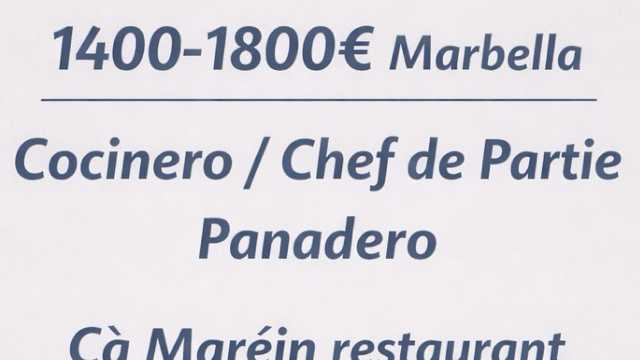 Cocinero/Chef de Partie/Panadero