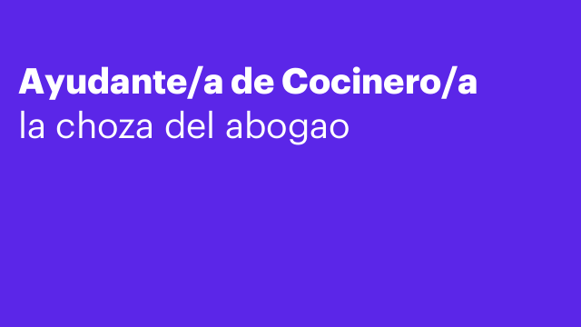 Ayudante/a de Cocinero/a