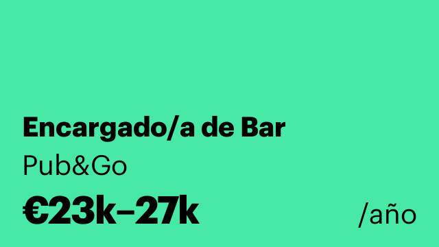 Encargado/a de Bar