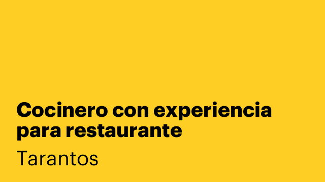 Cocinero con experiencia para restaurante