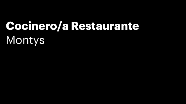 Cocinero/a Restaurante
