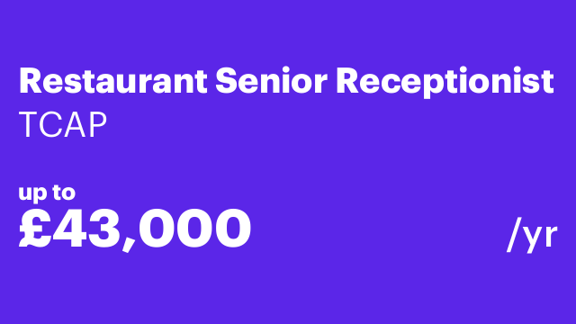 Restaurant Senior Receptionist