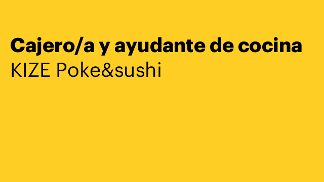 Cajero/a y ayudante de cocina