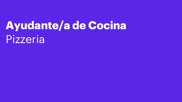 Ayudante/a de Cocina