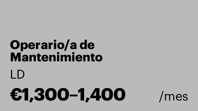 Operario/a de Mantenimiento