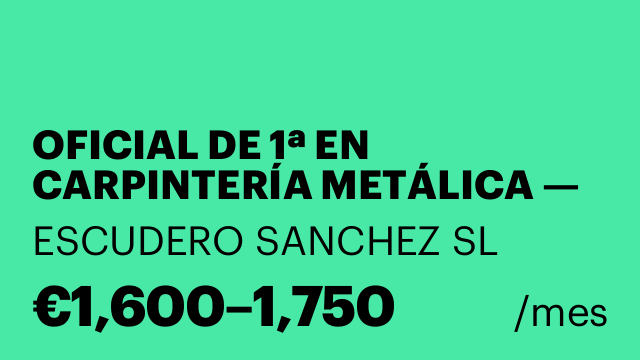 OFICIAL DE 1ª EN CARPINTERÍA METÁLICA — HIERRO, ALUMINIO Y PVC