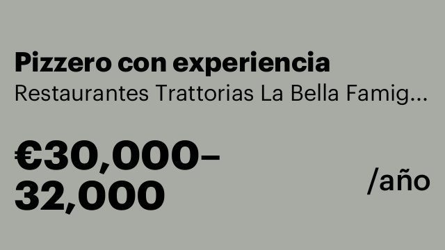 Pizzero con experiencia