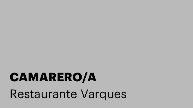 CAMARERO/A