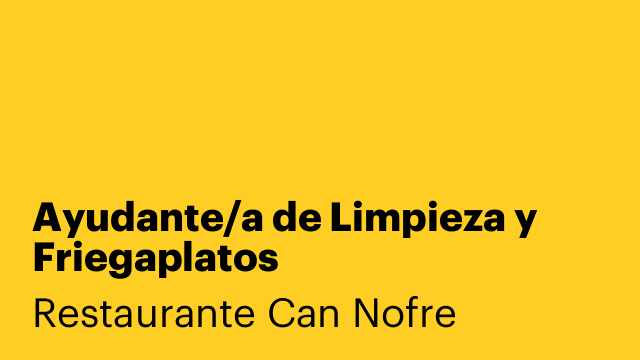 Ayudante/a de Limpieza y Friegaplatos