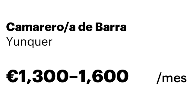 Camarero/a de Barra