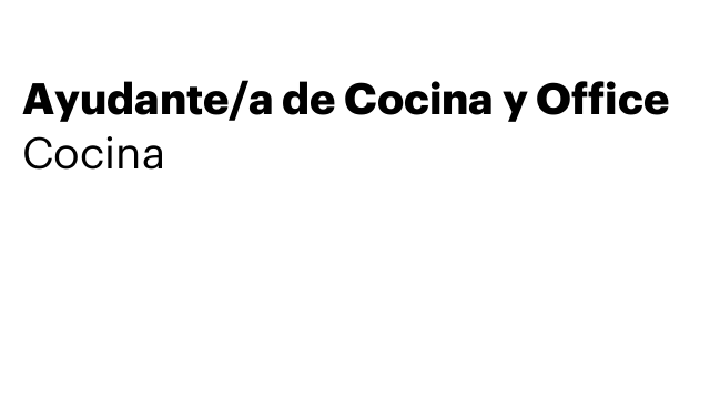 Ayudante/a de Cocina y Office
