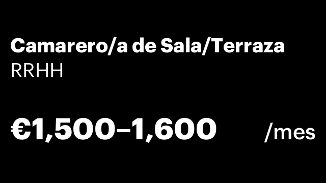 Camarero/a de Sala/Terraza