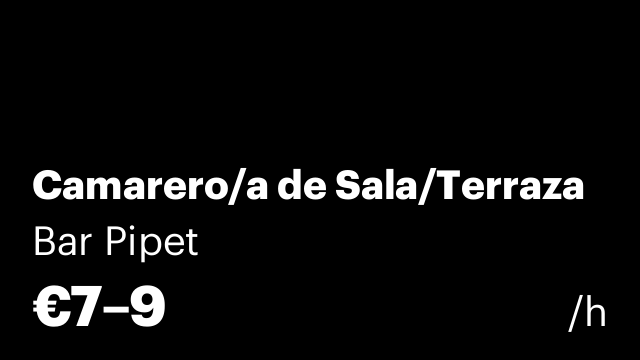 Camarero/a de Sala/Terraza