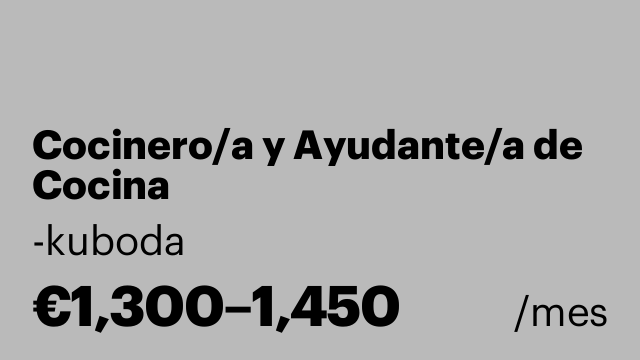 Cocinero/a y Ayudante/a de Cocina