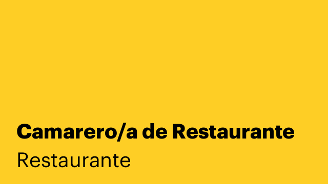 Camarero/a de Restaurante