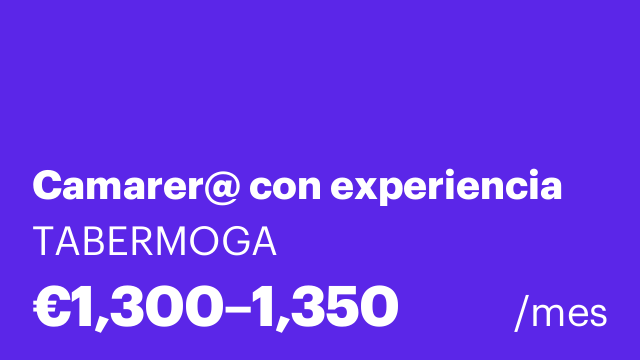 Camarer@ con experiencia