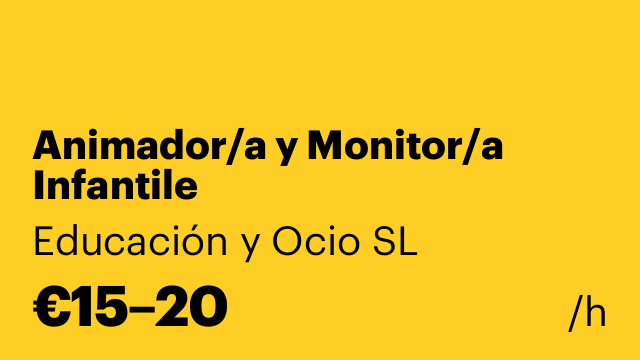 Animador/a y Monitor/a Infantile