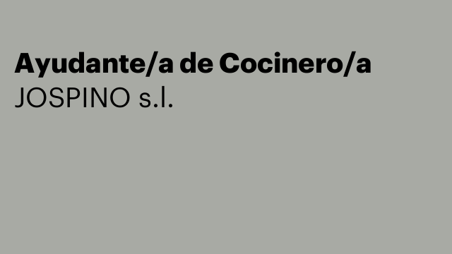 Ayudante/a de Cocinero/a