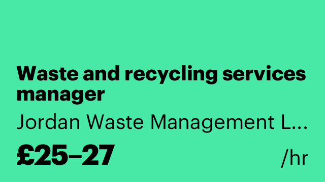 Waste and recycling services manager