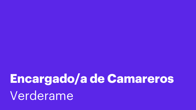 Encargado/a de Camareros