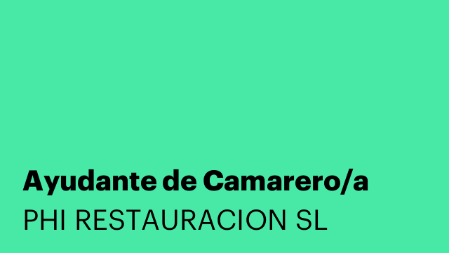 Ayudante de Camarero/a