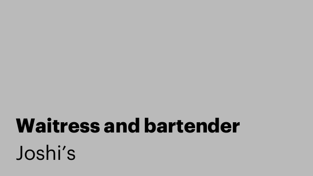Waitress and bartender