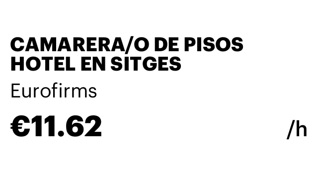 CAMARERA/O DE PISOS HOTEL EN SITGES