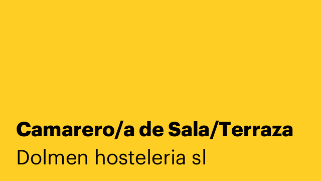 Camarero/a de Sala/Terraza