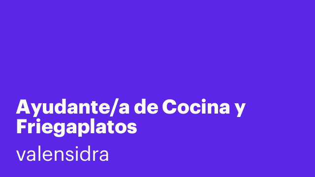Ayudante/a de Cocina y Friegaplatos